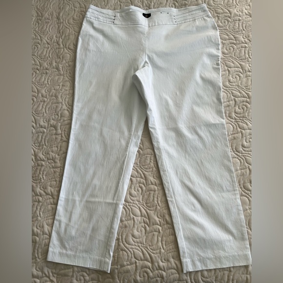 JM Collection 2 Black and White Straight Leg Pants - Picture 10 of 16